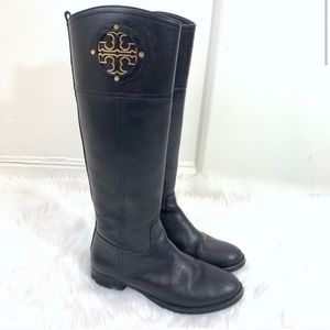 Tory Burch Kiernan black riding boots